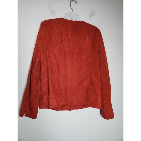 Talbots Women Rust Brown/Red 100% Suede Leather Blazer/Jacket size 10/Large - Picture 3 of 8